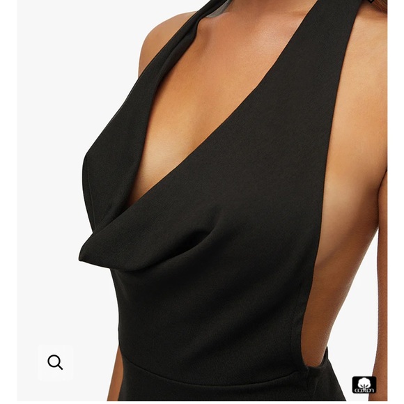 NWT weworewhat halter cowl mini dress in black. Size medium. - Picture 8 of 8